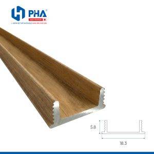 thanh nẹp cạnh màu vân gỗ sồi