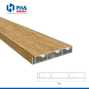 thanh nhôm làm ngăn kéo tủ 150 màu vân gỗ sồi