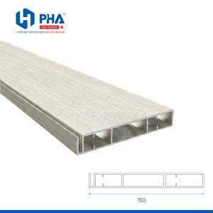 thanh nhôm làm ngăn kéo tủ 150 màu vân gỗ ý