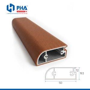 thanh nhôm cánh kính bọc da bản lớn - màu nâu