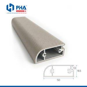 thanh nhôm cánh kính bọc da bản lớn - màu xám