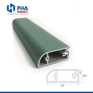 thanh nhôm cánh kính bọc da bản lớn - màu xanh