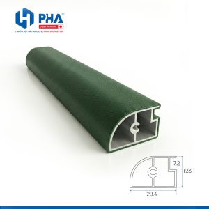 thanh nhôm cánh kính bọc da bản nhỏ - màu xanh