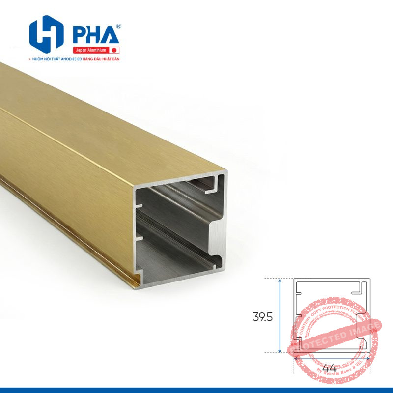 thanh nhôm ngang tủ - màu vàng gold