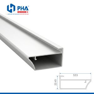 Thanh cánh trơn bản lớn có khe kính 5mm mau bac PHA-048