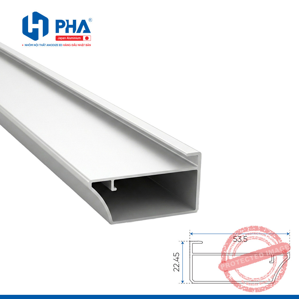 Thanh cánh trơn bản lớn có khe kính 5mm mau bac PHA-048 Thanh cánh trơn bản lớn có khe kính 5mm mau bac PHA-048