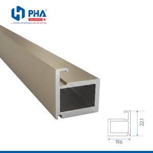 Thanh cánh trơn bản nhỏ có khe kính 5mm Anodize ED - màu champagne- PHA 060