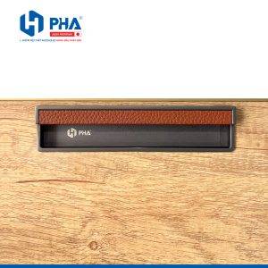 tay nắm âm bọc da màu nâu