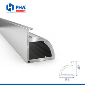 Thanh cánh trơn dạng bầu có khe kính 5mm - màu bạc - PHA-059