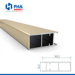 Thanh chia mặt ngoài rộng 50mm - màu champagne PHA-035