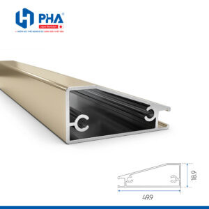 Thanh đứng cánh kính có khe kính 5mm - màu champagne - PHA-055