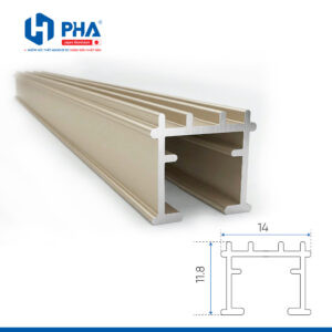 Thanh góc chốt tấm 16mm nhôm thô mạ Cromat - màu champagne - PHA-041