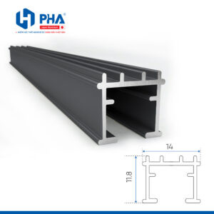 Thanh góc chốt tấm 16mm nhôm thô mạ Cromat - màu đen - PHA-041