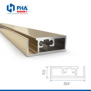 Thanh nhôm khay kệ rượu vang - màu champagne - PHA-062