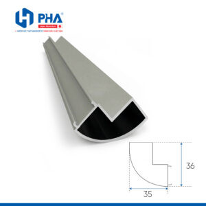 Thanh nhôm nội thất chuyển góc 90 độ - màu be xámi - PHA-NTLB53