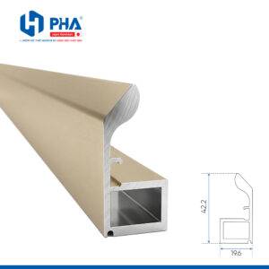 Thanh tay nắm cánh kính CNC liền khối - Anodize ED - PHA 081