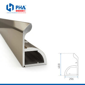 Thanh tay nắm cánh kính CNC liền khối dạng bầu - màu champagne - PHA-083