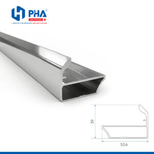 Thanh tay nắm có gờ kính - màu bạc - PHA-078